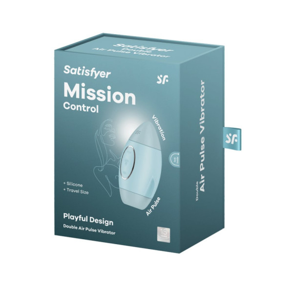 Stimulateur de clitoris violet vibration et air pulsé USB vert Mission control Satisfyer 